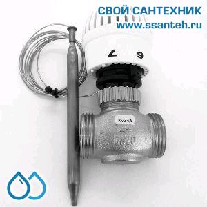 20009   TERMICUS T75V7760-4,5 Регулятор температуры прямого действия, DN20, +20...+70°С, Kvs 4,5 м3/час, с выносным термобаллоном